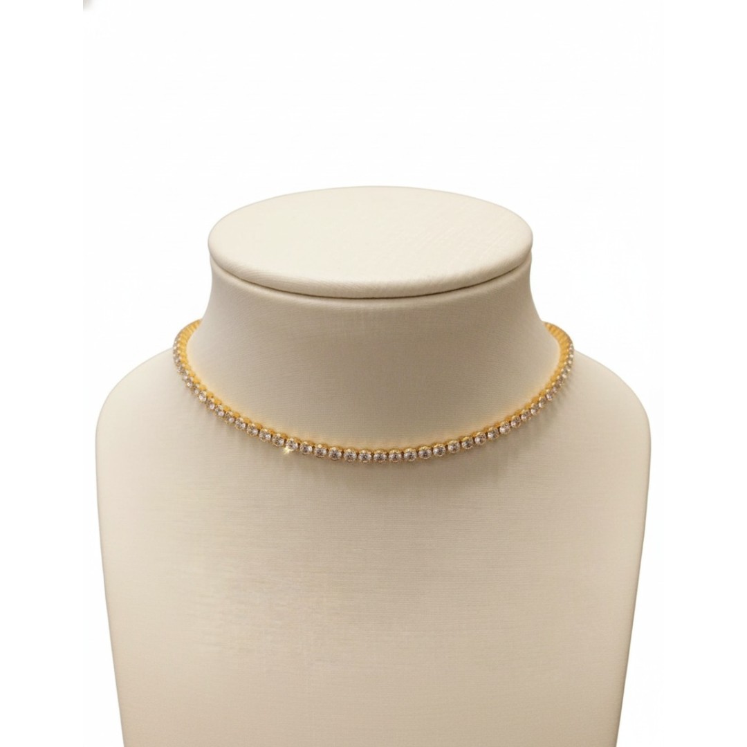 Colar Choker riviera cravação inglesa Colar Choker riviera cravação inglesa